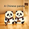 Mini panda silica gel lamp USB charging colorful patted little night light LED children cute cartoon nursing little night light