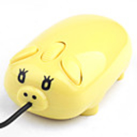 Mini Pig Optical Mouse (Yellow/Pink)
