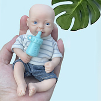 Mini Reborn Baby Dolls,  6 Inch Miniature Realistic Newborn Baby Girl Doll with with Clothes,  Soft Silicone Full Body Smile Baby Dolls That Look Real miniinthebox