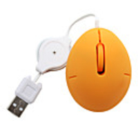 Mini Retractable USB Mouse (Orange)