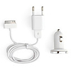 Mini USB 3-in-1 Charger for iPhone 3GS / 4G (White)