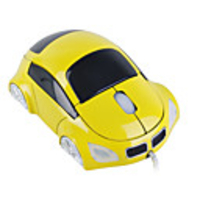 Mini USB Car Style Optical Wired Mouse (Yellow)