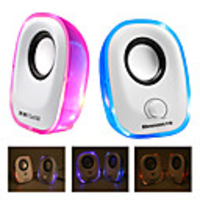 Mini USB Flashing LED Speakers (3W x 2,  Assorted Colors)
