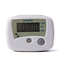 Mini White Pedometer Step Counter (Cals/Km/Mile)
