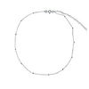 minimalist sterling silver choker necklace thin bead ball necklace (cz silver)