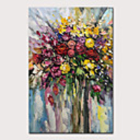 Mintura Hand Painted Abstract Flowers Oil Painting on Canvas Modern Wall Picture Pop Art Posters For Home Decoration Ready To Hang With Stretched Frame