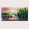 Mintura Hand Painted Knife Landscape Oil Paintings on Canvas Wall Picture Modern Abstract Art Posters For Home Decoration Ready To Hang With Stretched Frame