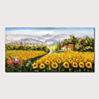 Mintura Hand Painted Knife Sunflower Landscape Oil Paintings on Canvas Modern Abstract Wall Picture Art Posters For Home Decoration Ready To Hang With Stretched Frame
