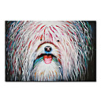 Mintura Large Size Hand Painted Abstract Dog Animal Oil Painting on Canvas Modern Wall Art Pictures For Home Decoration No Framed