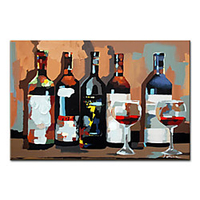 Mintura Large Size Hand Painted Abstract Wine Bottle Oil Painting on Canvas Modern Wall Art Pictures For Home Decoration (Rolled Canvas without Frame) miniinthebox
