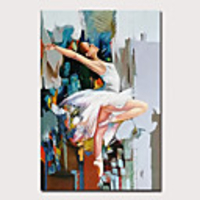 Mintura Large Size Hand Painted Dancing Girl Oil Painting on Canvas Modern Abstract Pop Art Wall Pictures For Home Decoration No Framed Rolled Without Frame