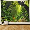 mistry forest tapestry magical nature green tree wall tapestry rainforest landscape tapestry wall hanging bohemian psychedelic tapestry for bedroom living room dorm miniinthebox