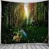 Misty Forest Tapestry Wall Hanging Nature Landscape Tapestry Moonshine On The Lake Deer Tapestries for Bedroom Living Room Dorm Decor miniinthebox