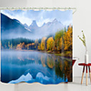 Misty Mountain Lake Digital Printing Shower Curtain Shower Curtains Hooks Modern Polyester New Design