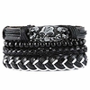 mix 4 wrap bracelets men women,  hemp cords wood beads ethnic tribal bracelets,  leather wristbands (sz801049)