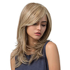 Mixed Blonde Natural Wavy Wig with Bangs Medium Curly Synthetic Wigs for Women Side Part Blonde Wig Shoulder Length Daily Party Wig miniinthebox