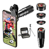 Mobile Phone Lens Lens with Filter / Fish-Eye Lens / Long Focal Lens Glasses 10X Macro 33 mm 205 ° Lens with Stand