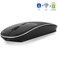 MODAO E69 Rechargeable 2.4GHz and Bluetooth Wireless Metal Silent Click Dual Mode Optical Mouse