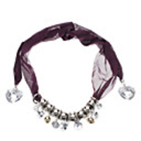 Modena Heart Shape Pendant Scarf Necklace