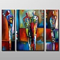 Modern Abstract Oil Painting with Stretched Frame Set of 3 Hand-Painted Canvas With Stretched Frame