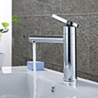 Modern Centerset Rotatable Ceramic Valve Single Handle One Hole Chrome,  Bathroom Sink Faucet