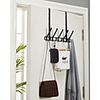 Modern Door Hook Organizer Rack,  Clothes Hanger,  Coat Hook,  Use in Bathroom and Bedroom,  5 Hooks,  Black - 1pc