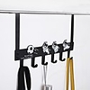 Modern Door Hook Organizer Rack,  Clothes Hanger,  Coat Hook,  Use in Bathroom and Bedroom,  6 Hooks,  Black White - 1pc
