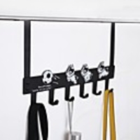 Modern Door Hook Organizer Rack,  Clothes Hanger,  Coat Hook,  Use in Bathroom and Bedroom,  6 Hooks,  Black White - 1pc