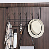 Modern Door Hook Organizer Rack,  Clothes Hanger,  Coat Hook,  Use in Bathroom and Bedroom,  6 Hooks,  Black White - 1pc