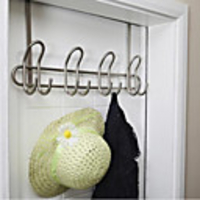 Modern Door Hook Organizer Rack Stainless Steel Clothes Hanger Coat Hook Use in Bathroom and Bedroom 4 Hooks