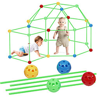 Modern Element Products Fort Building Kit, 87 Pieces Flexible Construction Fort for Kids, Tunnels Play Tent Rocket Tower Indoor Outdoor,  Fun Birthday Sleepover Toy miniinthebox