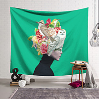 Modern Floral Woman Wall Tapestry Art Decor Blanket Curtain Hanging Home Bedroom Living Room Decoration Polyester miniinthebox