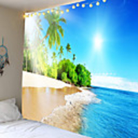 Modern landscape series coconut palm beach sun tapestries wall hanging hanging cloth background cloth decorative cloth