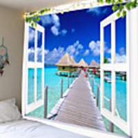 Modern landscape series sea trestle tapestries wall hanging hanging cloth background cloth decorative cloth