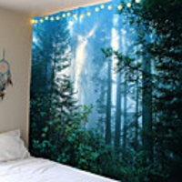 Modern landscape theme dreamy forest tapestries wall hanging hanging cloth background cloth decorative cloth