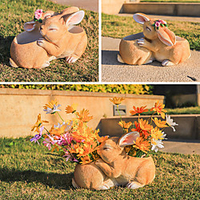 Modern Simple Storage Flower Pot Courtyard Garden Decoration Creative Rabbit Vase Cartoon Animal Resin Crafts miniinthebox