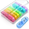 Moisture-proof Seven-day 21-grid Rainbow Pill Box Seven Days A Week 21-grid Pill Box Classification Box Portable Plastic Compartment miniinthebox