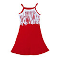 Mommy and Me Basic Solid Colored Tassel Fringe Sleeveless Maxi Dress Red
