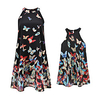 Mommy and Me Black/White Butterfly Print Sleeveless Tank Dresses miniinthebox