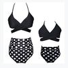 Mommy and Me Blushing Pink Black Green Spring Summer Active Holiday Print Tropical Leaf Polka Dot Solid Colored Sleeveless Swimwear miniinthebox