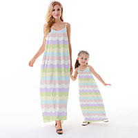 Mommy and Me Dresses Cartoon Graphic Daily Print White Pink Sleeveless Maxi Strap Dress 3D Print Casual Matching Outfits / Summer miniinthebox