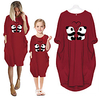 Mommy and Me Dresses Cotton Animal Green Pink Dusty Blue Long Sleeve Knee-length Matching Outfits / Fall / Spring / Summer miniinthebox