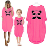 Mommy and Me Dresses Cotton Bear Green Pink Dusty Blue Long Sleeve Knee-length Matching Outfits / Fall / Spring / Summer miniinthebox