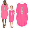 Mommy and Me Dresses Cotton Cartoon Cat Green Pink Dusty Blue Long Sleeve Knee-length Matching Outfits / Fall / Spring / Summer miniinthebox