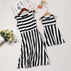Mommy and Me Dresses Cotton Striped Graphic Sports Outdoor Print Black Sleeveless Midi Active Matching Outfits / Fall / Spring / Casual miniinthebox