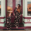 Mommy and Me Dresses Floral Plant Daily Print Blue Black Long Sleeve Maxi Elegant Matching Outfits / Fall / Winter miniinthebox
