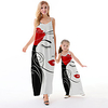Mommy and Me Dresses Graphic Abstract Daily Print White Sleeveless Maxi Strap Dress 3D Print Casual Matching Outfits / Summer miniinthebox