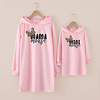 Mommy and Me Dresses Leopard Letter Daily Print Light Pink Long Sleeve Above Knee Daily Matching Outfits / Fall / Winter / Cute miniinthebox