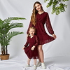 Mommy and Me Dresses Solid Color Daily White Black Wine Long Sleeve Above Knee Adorable Matching Outfits miniinthebox