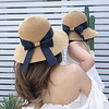 Mommy and Me Holiday Beach Bow Decor Straw Hats miniinthebox